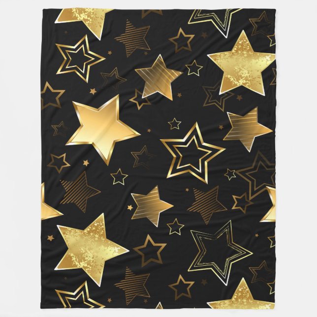 Manta Polar Seamless pattern with Golden Stars (Anverso)