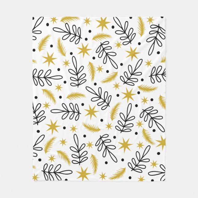 Manta Polar Seamless pattern with snowflakes and fir branches. (Anverso)