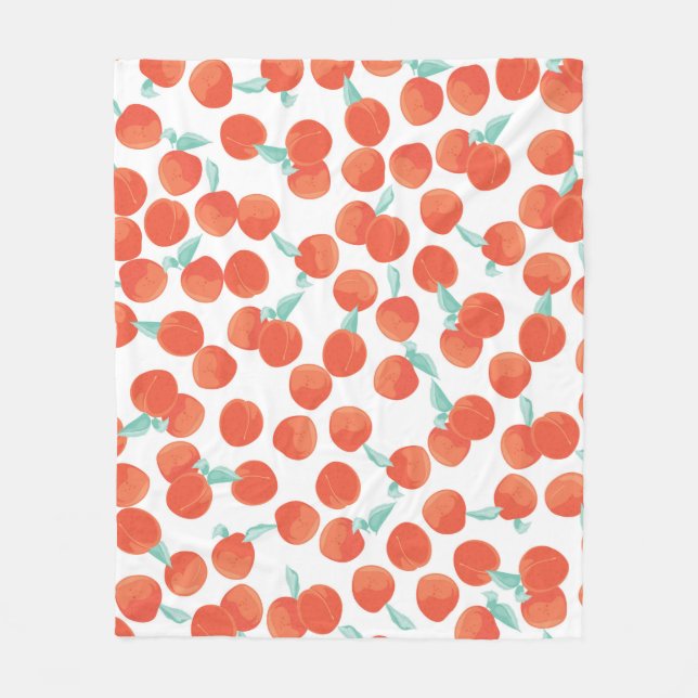 Manta Polar Seamless peach pattern with fruits background. Sum (Anverso)