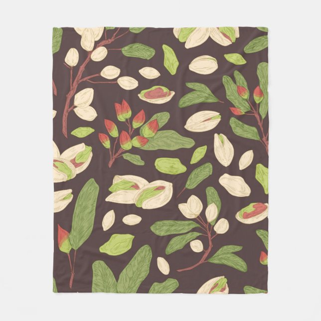 Manta Polar Seamless pistachio pattern with nuts, shells, bran (Anverso)