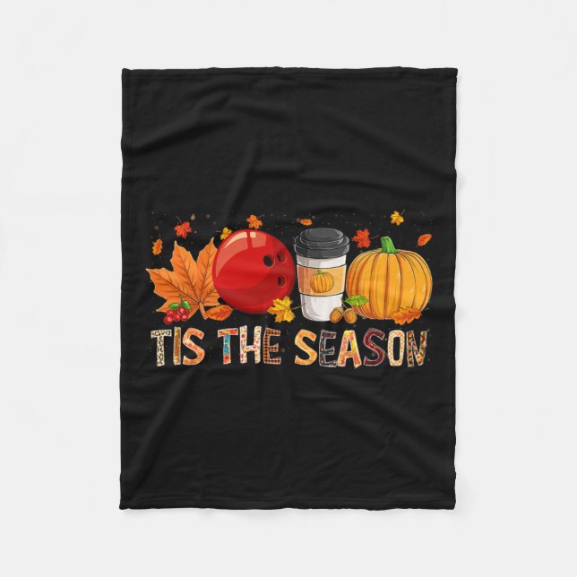 Manta Polar Season Leopard Pumpkin Bowling Halloween Fall Leaf (Anverso)