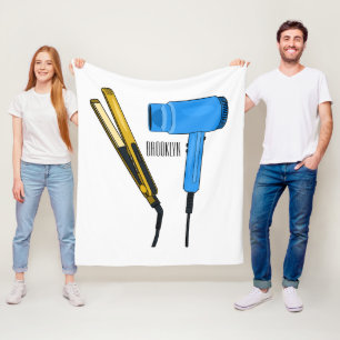 Manta Polar Secador de pelo y ilustracion de alisador de pelo