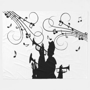 Manta Polar Sección de trompetas Música en blanco y negro