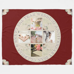 Manta Polar Segundo aniversario Boda 5 fotos Borgoña