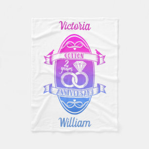 Manta Polar Segundo aniversario del boda algodón tradicional