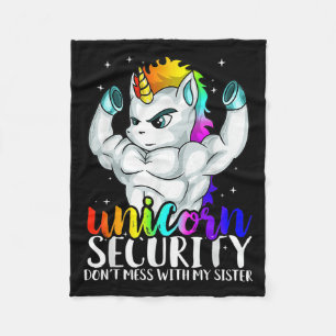 Manta Polar Seguridad Unicornio No Jodas Con Mi Hermana Herman