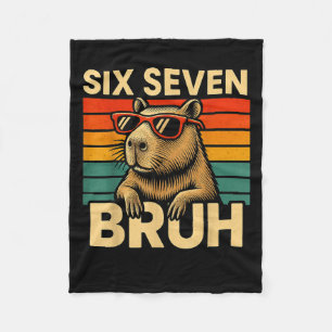 Manta Polar Seis Siete Bruh Capybara Retro Vintage Divertido 6