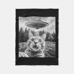 Manta Polar Selfie De Gato Con Alien Ufo Gracioso Gato Para Ho
