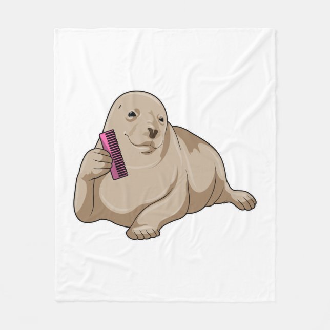 Manta Polar Sello como peluquero con comb (Anverso)