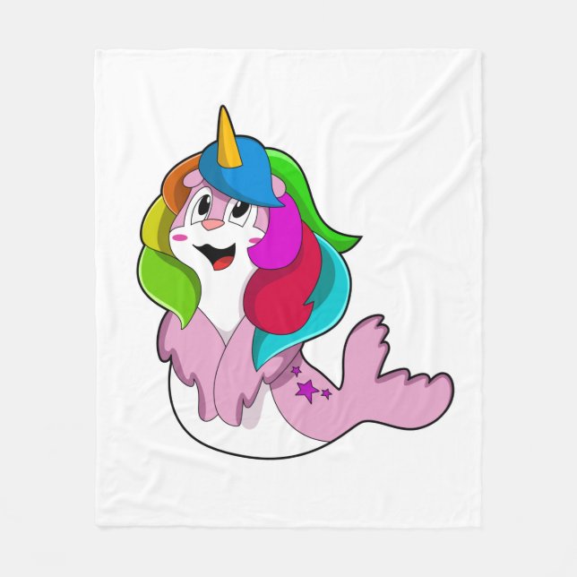 Manta Polar Sello como unicornio (Anverso)