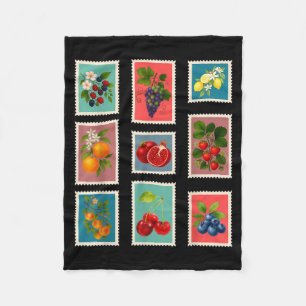 Manta Polar Sello de Frutas de Verano Sello de Correos de Frut