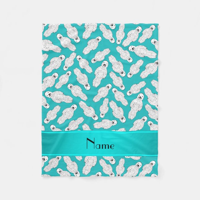 Manta Polar Sello turquesa de nombre personalizado (Anverso)