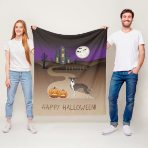 Manta Polar Sello Y Blanco Iggy Y Casa Embrujada De Halloween