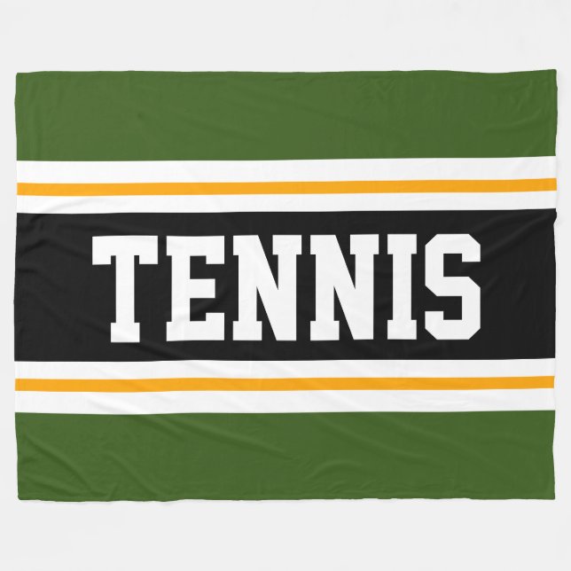 Manta Polar Selva atlética Verde Amarillo Negro Tiras de TENIS (Frente (Horizontal))