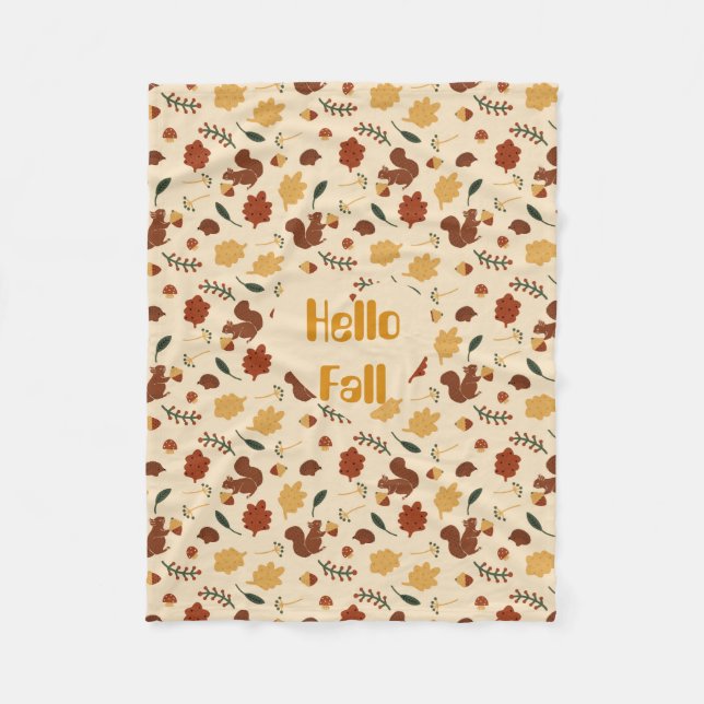 Manta Polar Selva de caída de ardillas personalizadas (Anverso)