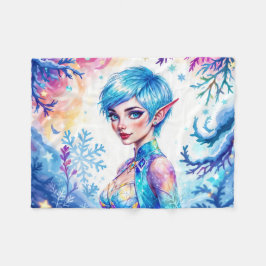 Manta Polar Selva de nieve helada helada helada cuento de hada