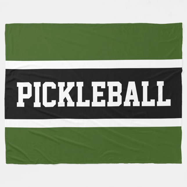 Manta Polar Selva deportiva Green Black PICKLEBALL Strips (Frente (Horizontal))