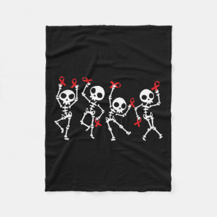 Manta Polar Semana de la cinta roja Conciencia Skeleton Mujere