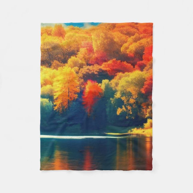 Manta Polar Semejante belleza en las hojas de otoño (Anverso)