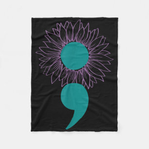 Manta Polar Semicolón de girasol Sensibilización sobre el suic