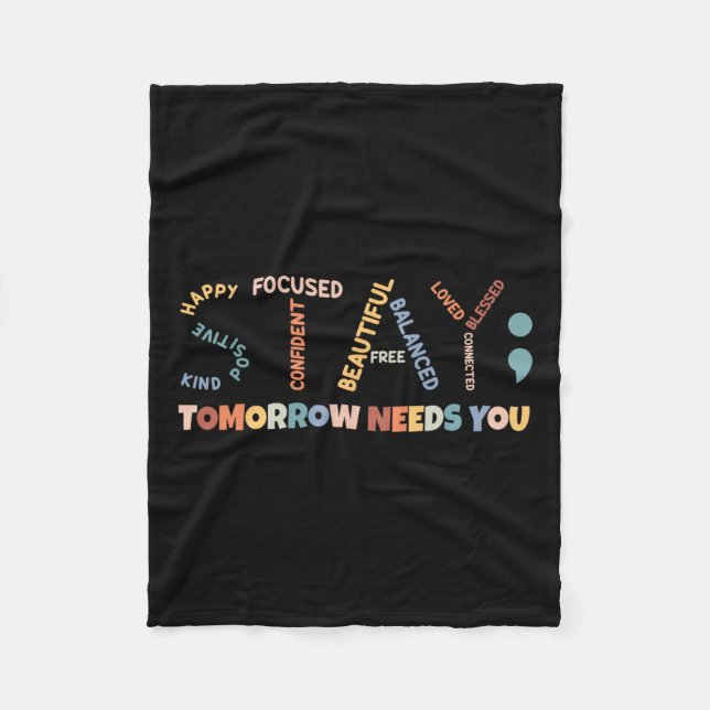 Manta Polar Semicolón Mañana Necesita Su Awarene De Salud Ment (Anverso)