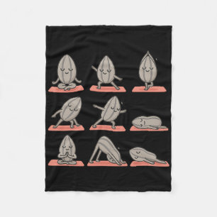 Manta Polar Semilla de Girasol Haciendo Yoga Vegana Kawaii Zen