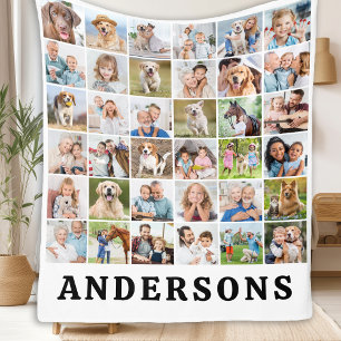 Manta Polar Sencilla Personalizada 36 Fotos Collage Cute Famil