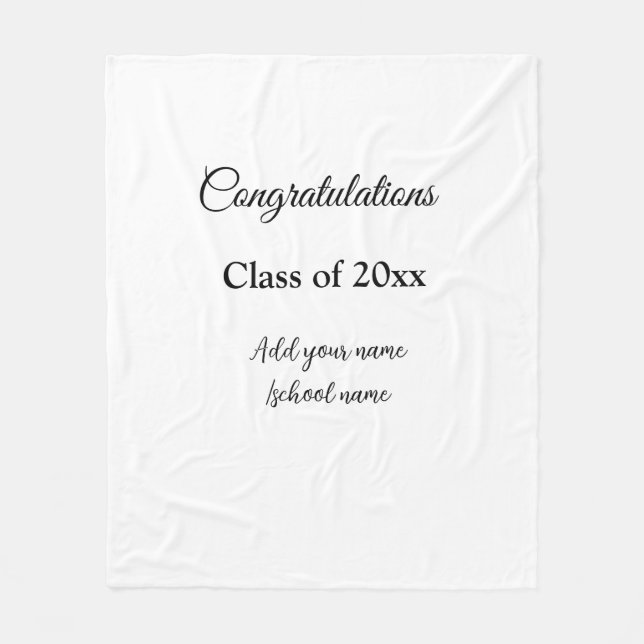 Manta Polar Sencillas felicitaciones por graduación mínima aña (Anverso)