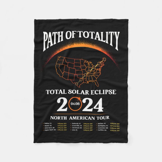 Manta Polar Sendero Eclipse De Eclipse Solar Totalidad Abril 8 (Anverso)