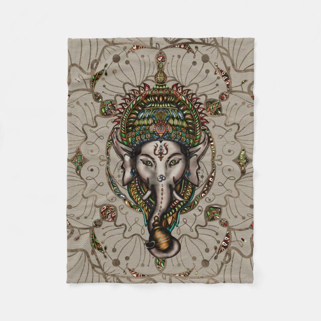 Manta Polar Señor Ganesha - color en lona (Anverso)