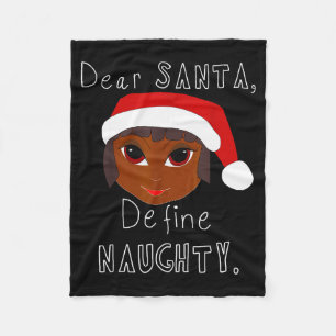 Manta Polar Señora Claus negra Santa Define Traviesa Familia N