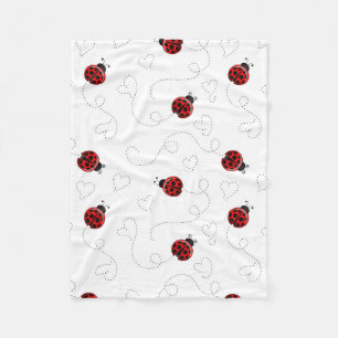 Manta Polar Señora Escarabajo Mariquita Corazón Negro Amante D