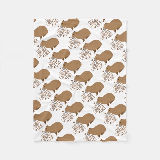 Manta Polar señora loca del capybara (Anverso)