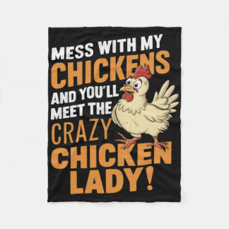 Manta Polar Señora Pollo Loco Sy Advertencia para amantes de l
