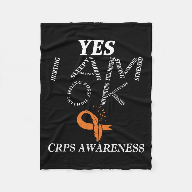 Manta Polar Sensibilización Crps Dolor Crónico Naranja Cinta R (Anverso)