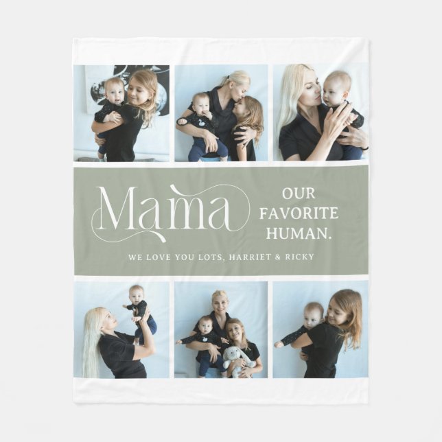 Manta Polar Sentimental Photo Collage Mama Keepsake  (Anverso)