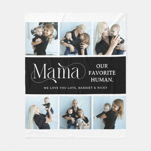 Manta Polar Sentimental Photo Collage Mama Keepsake  (Anverso)