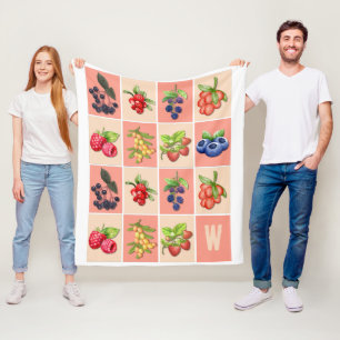 Manta Polar SENTIMIENTO BERRY BUENA fresa Berries MONOGRAM