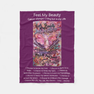 Manta Polar Sentir mi belleza Poema de cáncer Pink Angel Blanc