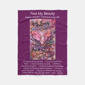Manta Polar Sentir mi belleza Poema de cáncer Pink Angel Blanc