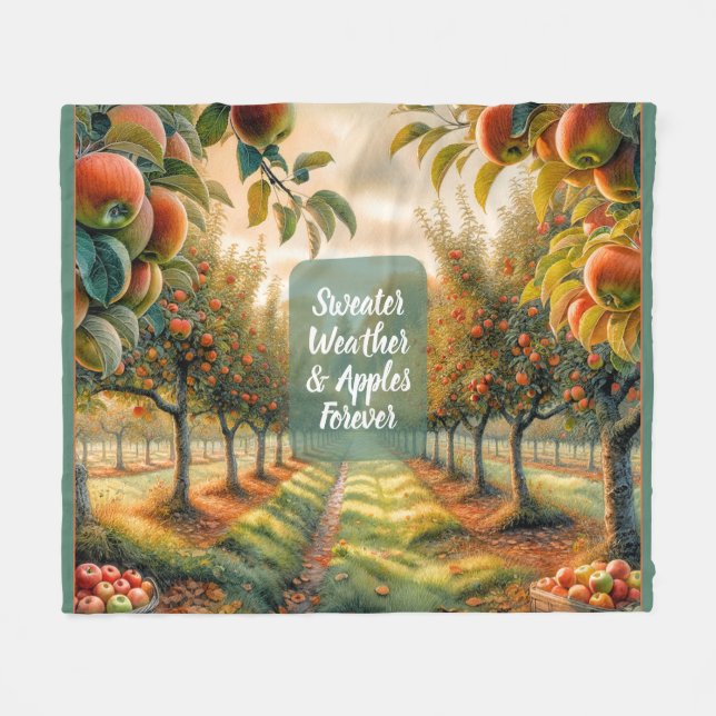 Manta Polar Sequedad y manzanas para siempre Fleece Blanket (Frente (Horizontal))