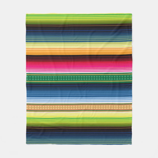 Manta Polar Serape combinado mexicano tradicional (Anverso)