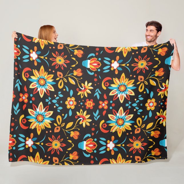 Manta Polar Serene Petal Patterns 60x80 Fleece Blanket (In situ)