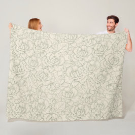 Manta Polar Serene Sage Green | Rosas Vintage Blossom