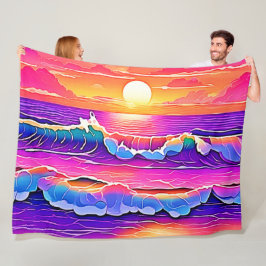 Manta Polar Serenidad Retro Wave Sunset