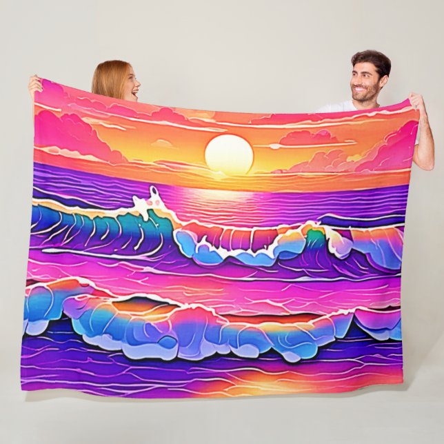 Manta Polar Serenidad Retro Wave Sunset (In situ)