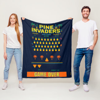 Manta Polar Serie de Juegos Retro de Pine Invaders-Pineapple E