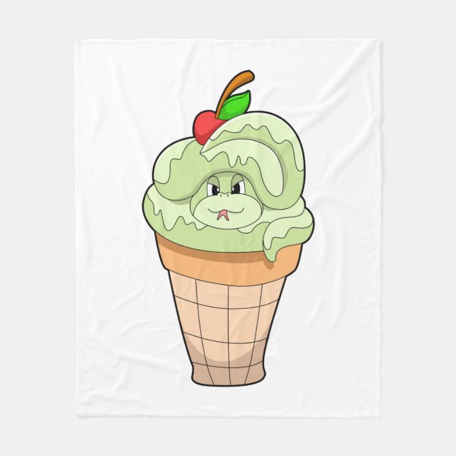Manta Polar Serpiente con helado y cereza (Anverso)