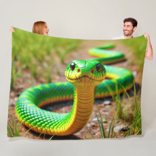 Manta Polar Serpiente Verde