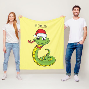 Manta Polar Serpiente verde suave con personalizado de sombrer